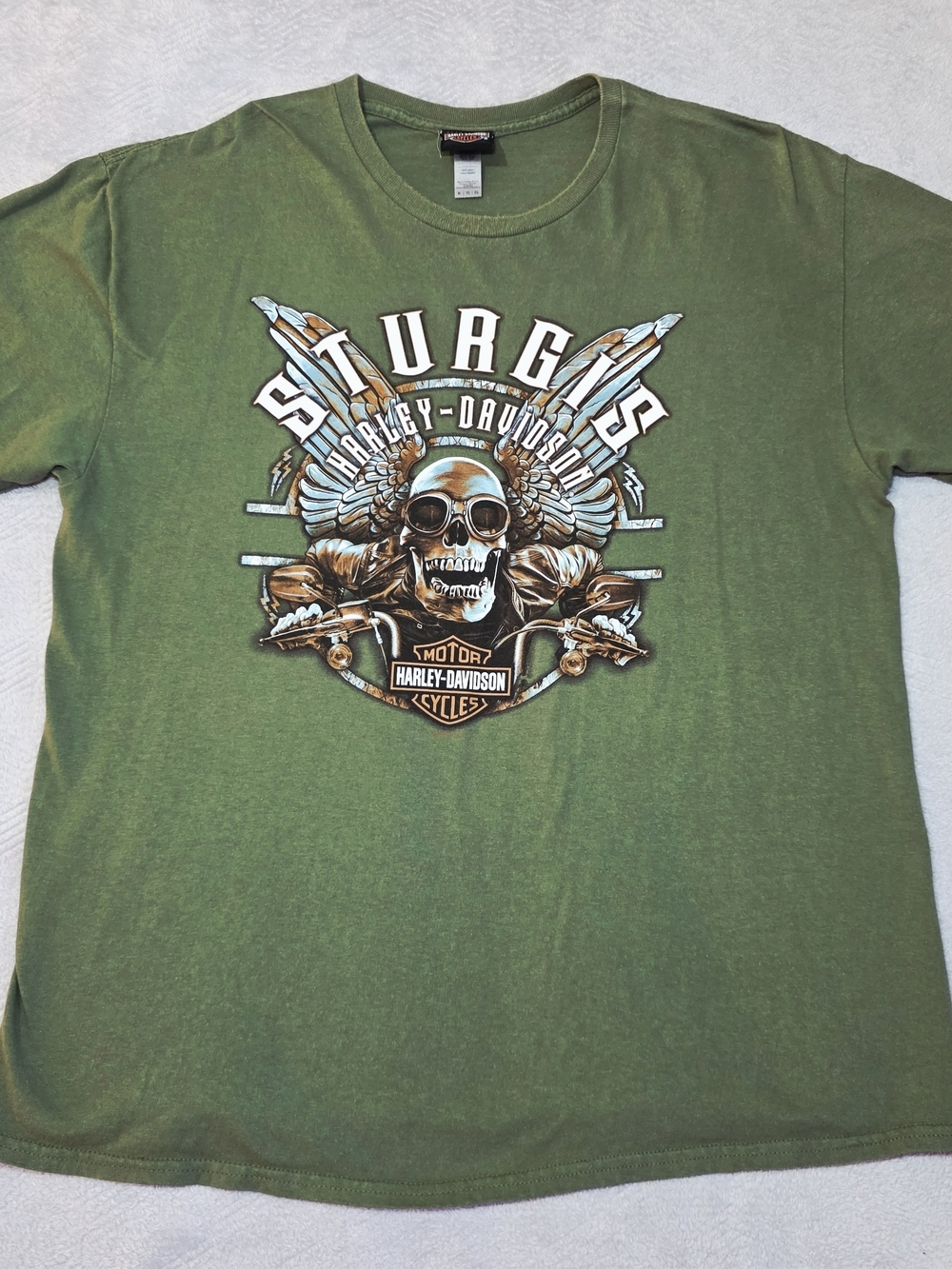 Harley-Davidson Olive Green Sturgis Skull Graphic Tee